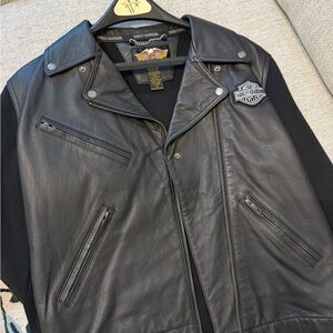 Harley-Davidson Black Leather Bomber Jacket